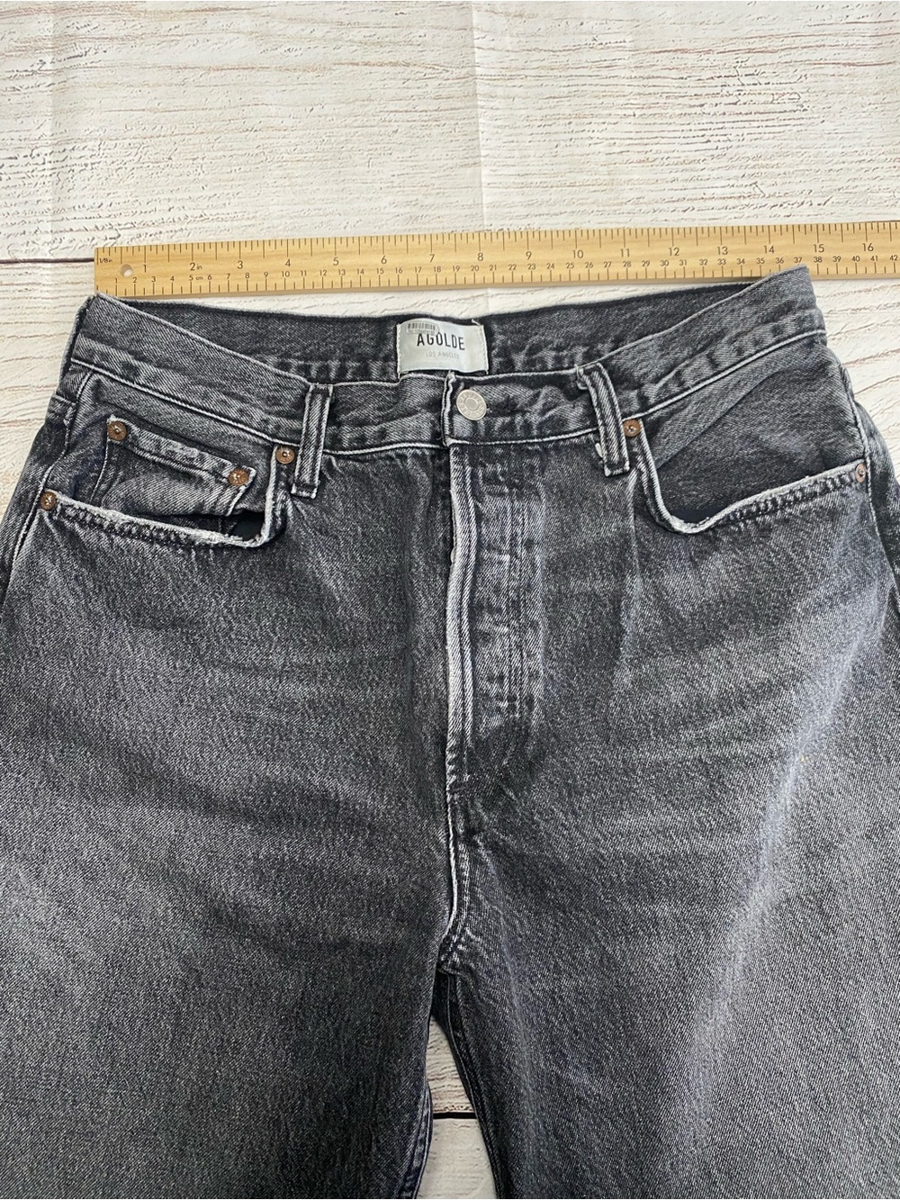 Agolde Low Slung Baggy Jeans in Washed Black size 28 - Picture 6 of 15